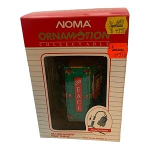 NIB VTG 1989 NOMA Ornamotion Photo Peace Noel Box Rotation Christmas Tree Decor